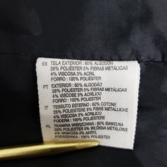 H&M Floral Fitted Blazer Jacket Flare Bell Sleeve Snap Closure Lined Black 8 - Picture 11 of 11